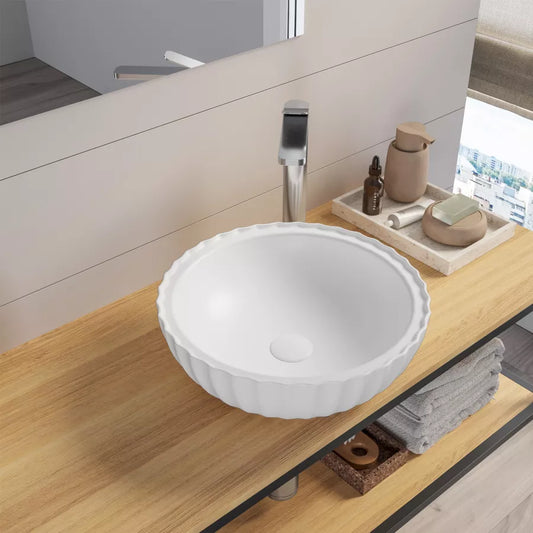 Lavabo d'appoggio in ceramica stile moderno