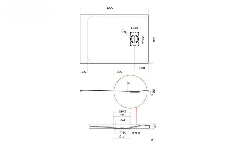 Piatto doccia verde ultraslim effetto pietra su misura