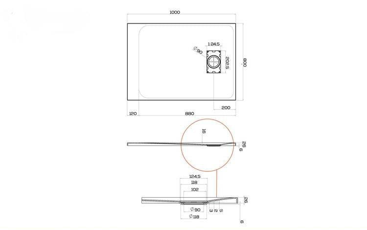 Piatto doccia verde ultraslim effetto pietra su misura