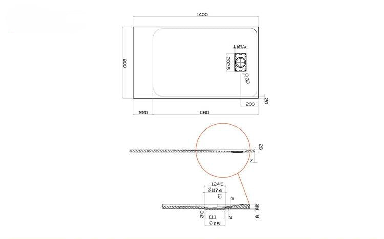 Piatto doccia verde ultraslim effetto pietra su misura