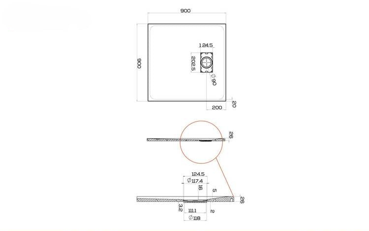 Piatto doccia verde ultraslim effetto pietra su misura