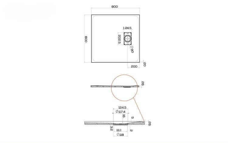 Piatto doccia verde ultraslim effetto pietra su misura