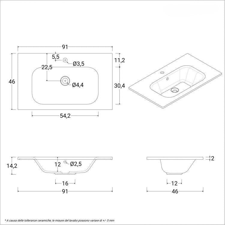 Mobile bagno sospeso 90 cm noce maior e frontale rosso corallo con specchio