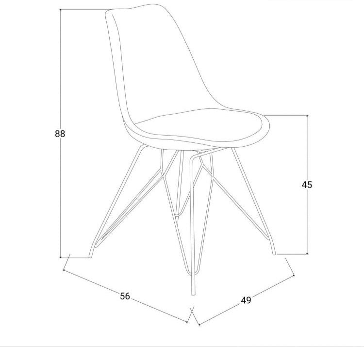 Set 2 sedie scandi in similpelle marrone chiaro/grigio e gambe bianche