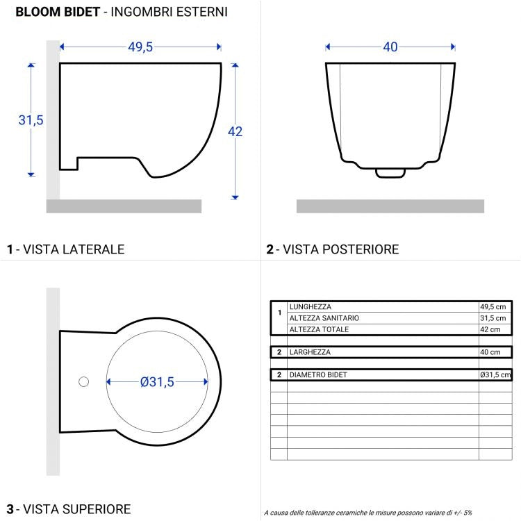 Sanitari sospesi in ceramica lucida con sedile copri wc softclose salvaspazio