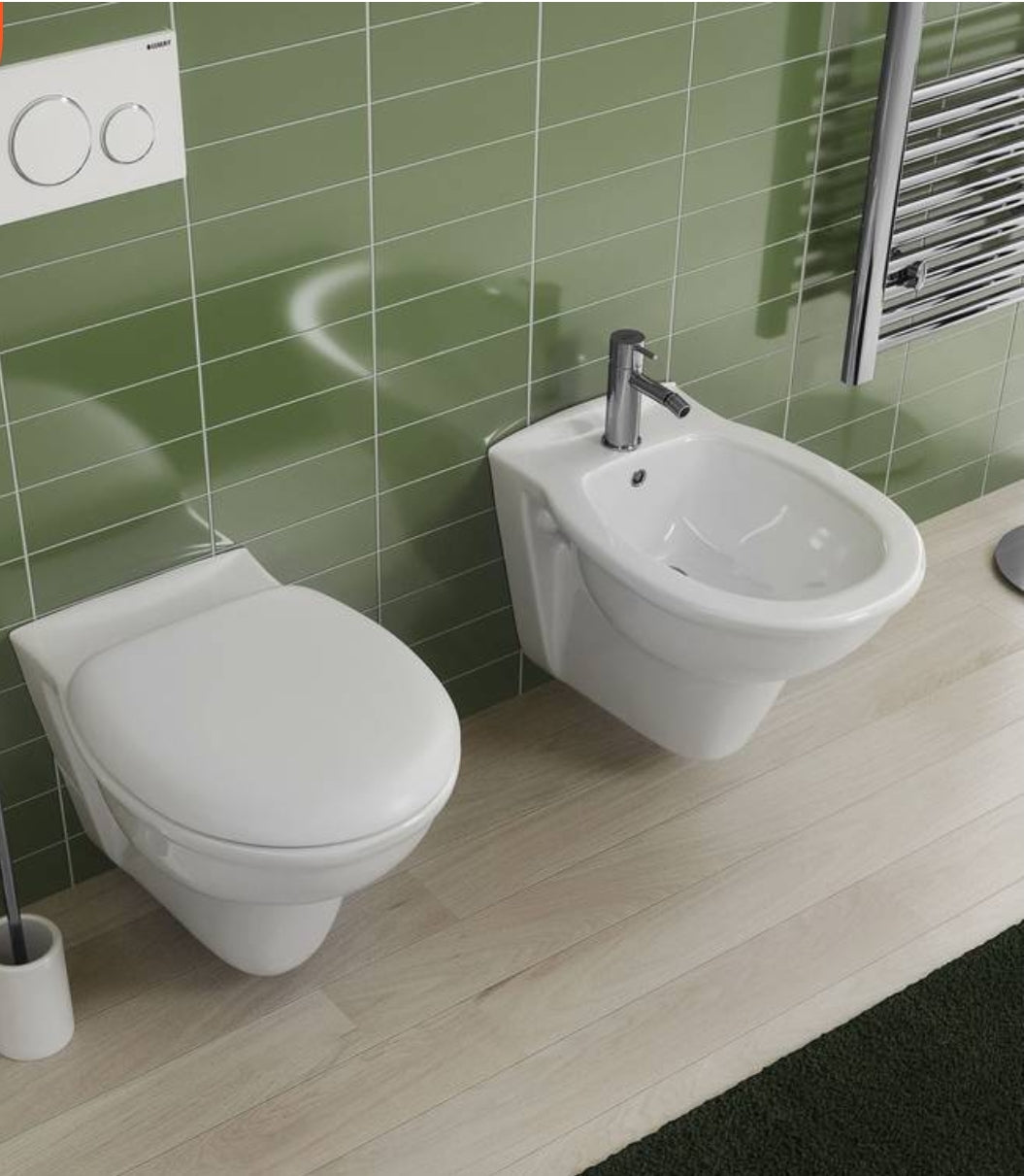 Sanitari sospesi in ceramica con sedile copri wc standard arredo moderno