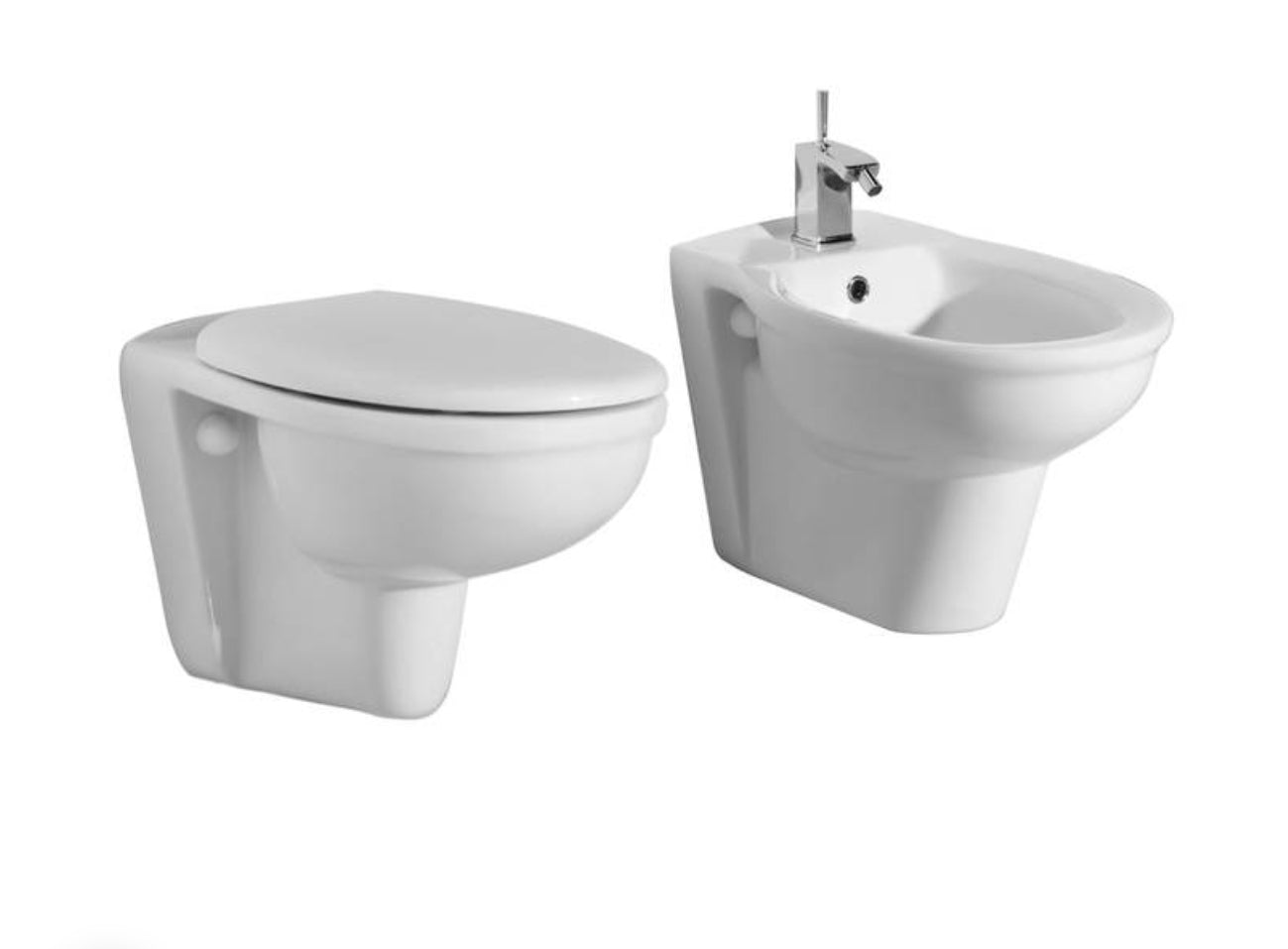 Sanitari sospesi in ceramica con sedile copri wc standard arredo moderno