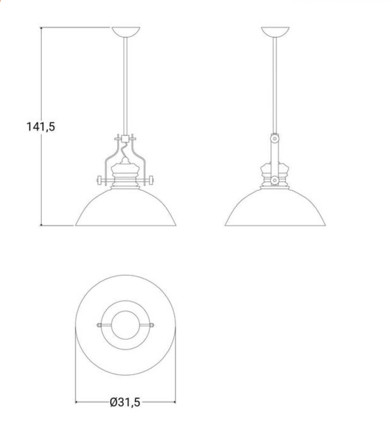 Lampada a sospensione in metallo nero