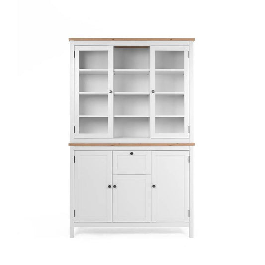 Credenza 120x190h in legno bianco e naturale