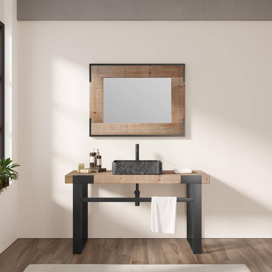 Mobile bagno 140 cm con piano in legno 8 cm