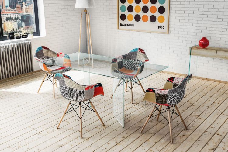 Set 4 poltroncine patchwork toni caldi