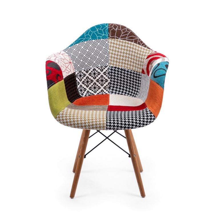 Set 4 poltroncine patchwork toni caldi