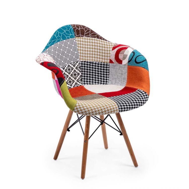 Set 4 poltroncine patchwork toni caldi